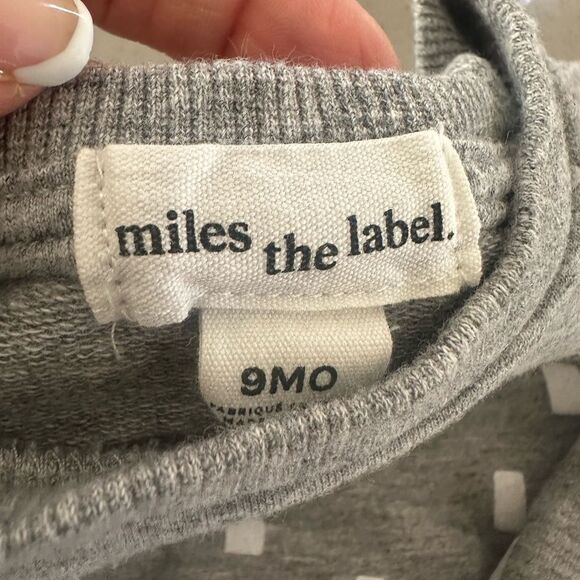 Miles The Label Boys Grey Matching Sweat Set 9 months - Picture 3 of 6